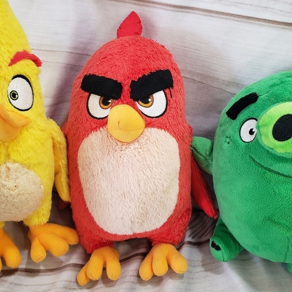 Angry Birds Movie Chuck Red Pig Plush Stuffed Toys Rovio 2019 Set Of 3 - Picture 3 of 14
